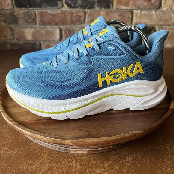 Hoka Clifton 10 Max Cushion Men's 8 2E Road Running Blue White Sneakers Shoes - Picture 12 of 16